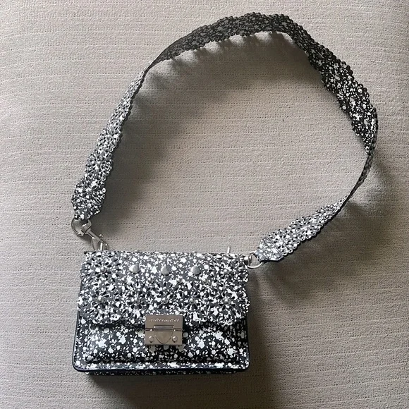 NWOT Rebecca Minkoff Christy Small Shoulder Bag w/ Floral Cutouts - Black Multi - Picture 6 of 6